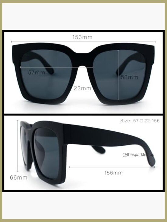 Oversized Horned Rim Thick Plastic Sunglasses UV400 Protection main image 3